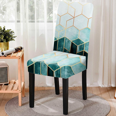 Elastne geomeetrilise trükiga söögitooli kate Strech 3D prinditud tooli libisemiskate köögitooli istmekate Kodu hotelli kaunistamine