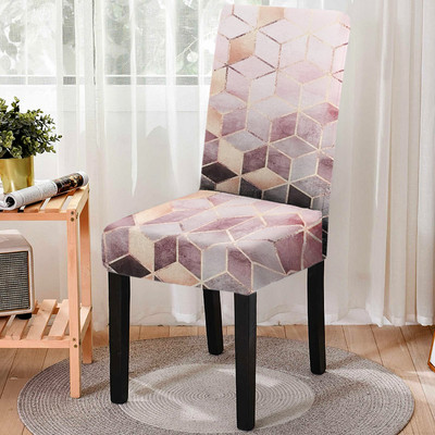 Elastne geomeetrilise trükiga söögitooli kate Strech 3D prinditud tooli libisemiskate köögitooli istmekate Kodu hotelli kaunistamine