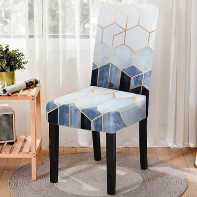 Elastne geomeetrilise trükiga söögitooli kate Strech 3D prinditud tooli libisemiskate köögitooli istmekate Kodu hotelli kaunistamine