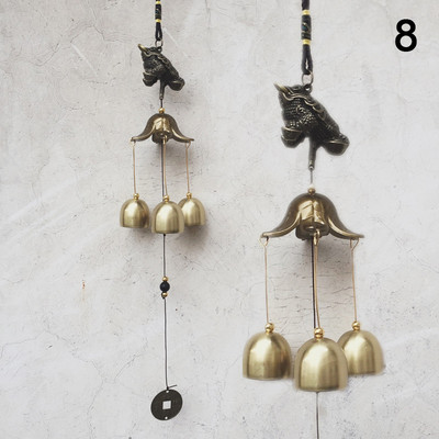 1 gab. Antikvariāts vēja zvans vara pagalma dārzs āra dzīvojamā apdare metāla vēja zvani āra ķīniešu austrumu laimīgā metāla dekors