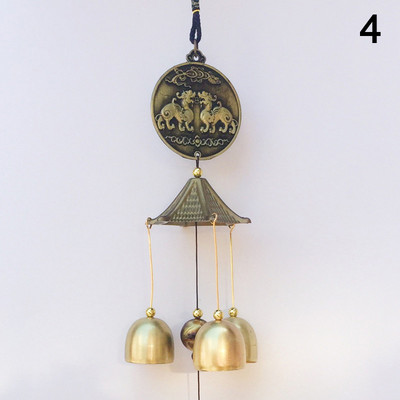 1 gab. Antikvariāts vēja zvans vara pagalma dārzs āra dzīvojamā apdare metāla vēja zvani āra ķīniešu austrumu laimīgā metāla dekors