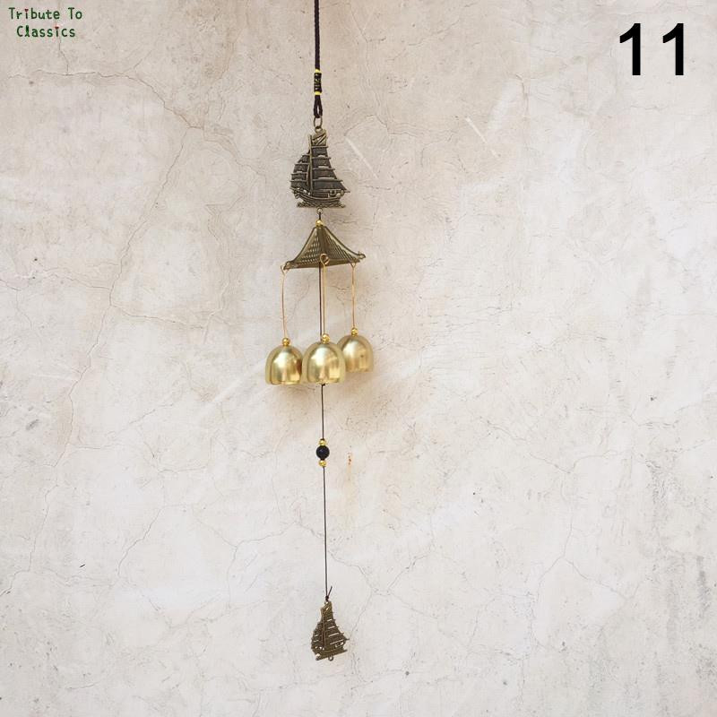 1 gab. Antikvariāts vēja zvans vara pagalma dārzs āra dzīvojamā apdare metāla vēja zvani āra ķīniešu austrumu laimīgā metāla dekors