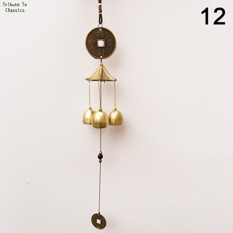 1 gab. Antikvariāts vēja zvans vara pagalma dārzs āra dzīvojamā apdare metāla vēja zvani āra ķīniešu austrumu laimīgā metāla dekors
