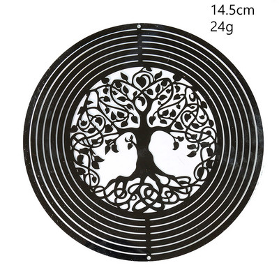 3D въртящи се вятърни камбанки от неръждаема стомана Hummingbird Life Tree Owl Висящи орнаменти Външен дом Градина Селска къща Spiner Decor