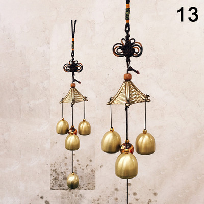1 бр. Антични вятърни камбанки Меден двор Градина Декорация за живеене на открито Метални вятърни камбанки Китайски ориенталски метални печалби