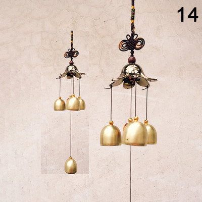 1 бр. Антични вятърни камбанки Меден двор Градина Декорация за живеене на открито Метални вятърни камбанки Китайски ориенталски метални печалби