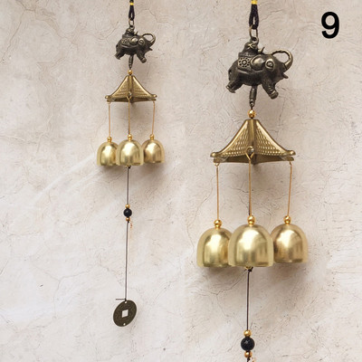 1 бр. Антични вятърни камбанки Меден двор Градина Декорация за живеене на открито Метални вятърни камбанки Китайски ориенталски метални печалби