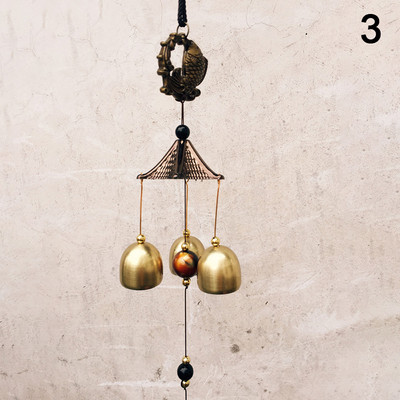 1 бр. Антични вятърни камбанки Меден двор Градина Декорация за живеене на открито Метални вятърни камбанки Китайски ориенталски метални печалби
