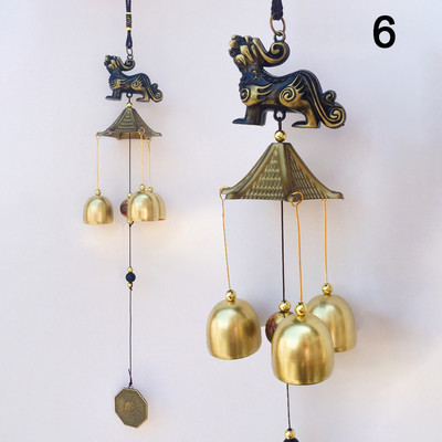 1 бр. Антични вятърни камбанки Меден двор Градина Декорация за живеене на открито Метални вятърни камбанки Китайски ориенталски метални печалби