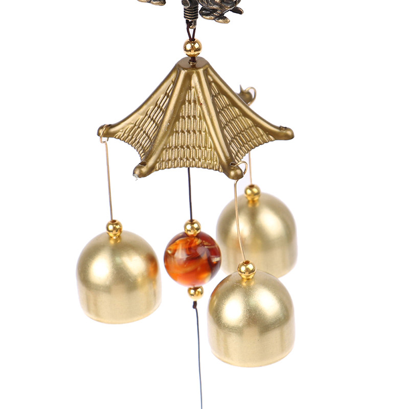 1 бр. Антични вятърни камбанки Меден двор Градина Декорация за живеене на открито Метални вятърни камбанки Китайски ориенталски метални печалби