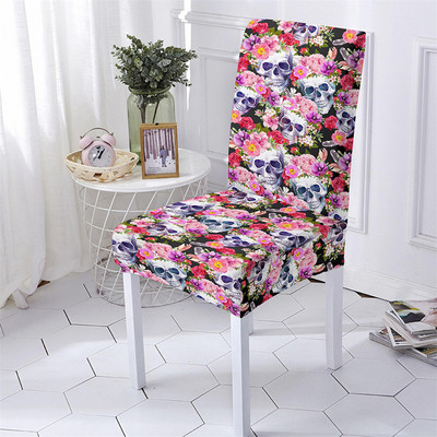Amerikāņu stila galvaskausa apdruka Elastīgs krēsla pārvalks Ēdamistabas krēslu pārvalks Mazgājams biroja krēslu pārvalks Sēdekļa pārvalks Viesnīcas mājas dekorēšana