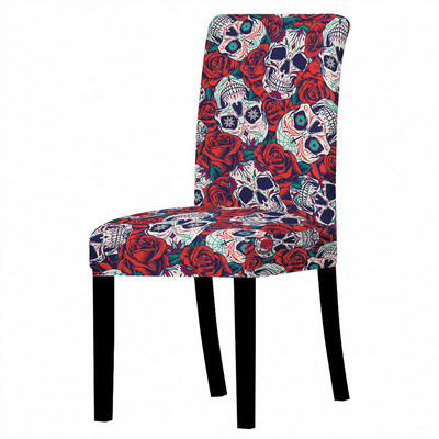Amerikāņu stila galvaskausa apdruka Elastīgs krēsla pārvalks Ēdamistabas krēslu pārvalks Mazgājams biroja krēslu pārvalks Sēdekļa pārvalks Viesnīcas mājas dekorēšana