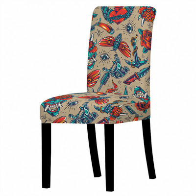 Amerikāņu stila galvaskausa apdruka Elastīgs krēsla pārvalks Ēdamistabas krēslu pārvalks Mazgājams biroja krēslu pārvalks Sēdekļa pārvalks Viesnīcas mājas dekorēšana