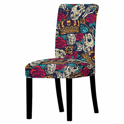 Amerikāņu stila galvaskausa apdruka Elastīgs krēsla pārvalks Ēdamistabas krēslu pārvalks Mazgājams biroja krēslu pārvalks Sēdekļa pārvalks Viesnīcas mājas dekorēšana