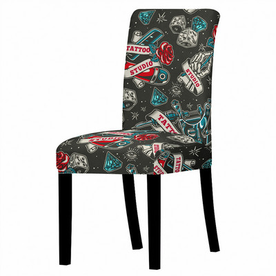 Amerikāņu stila galvaskausa apdruka Elastīgs krēsla pārvalks Ēdamistabas krēslu pārvalks Mazgājams biroja krēslu pārvalks Sēdekļa pārvalks Viesnīcas mājas dekorēšana