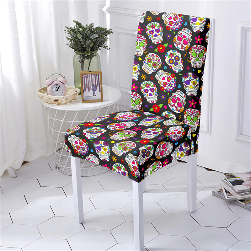 Amerikāņu stila galvaskausa apdruka Elastīgs krēsla pārvalks Ēdamistabas krēslu pārvalks Mazgājams biroja krēslu pārvalks Sēdekļa pārvalks Viesnīcas mājas dekorēšana