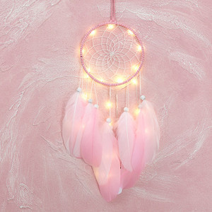 2022 Wall Dream Catcher Led Handmade Feather Braided Wind Chimes Art για διακόσμηση δωματίου Κρεμαστό Χριστουγεννιάτικη διακόσμηση σπιτιού
