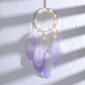 2022 Wall Dream Catcher Led Handmade Feather Braided Wind Chimes Art για διακόσμηση δωματίου Κρεμαστό Χριστουγεννιάτικη διακόσμηση σπιτιού