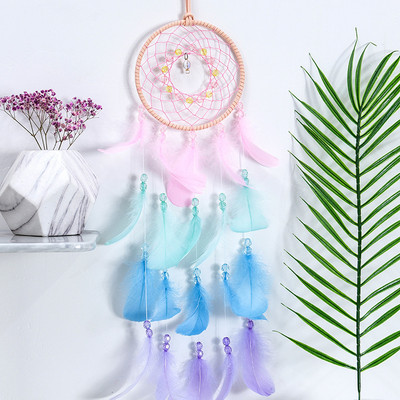 2022 Wall Dream Catcher Led Handmade Feather Braided Wind Chimes Art για διακόσμηση δωματίου Κρεμαστό Χριστουγεννιάτικη διακόσμηση σπιτιού