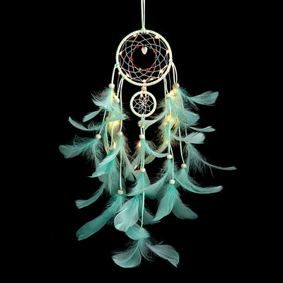 2022 Wall Dream Catcher Led Handmade Feather Braided Wind Chimes Art για διακόσμηση δωματίου Κρεμαστό Χριστουγεννιάτικη διακόσμηση σπιτιού
