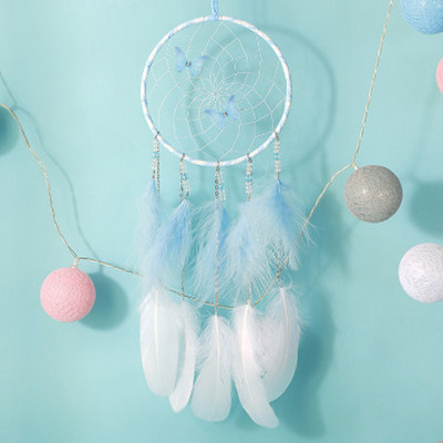 2022 Wall Dream Catcher Led Handmade Feather Braided Wind Chimes Art για διακόσμηση δωματίου Κρεμαστό Χριστουγεννιάτικη διακόσμηση σπιτιού