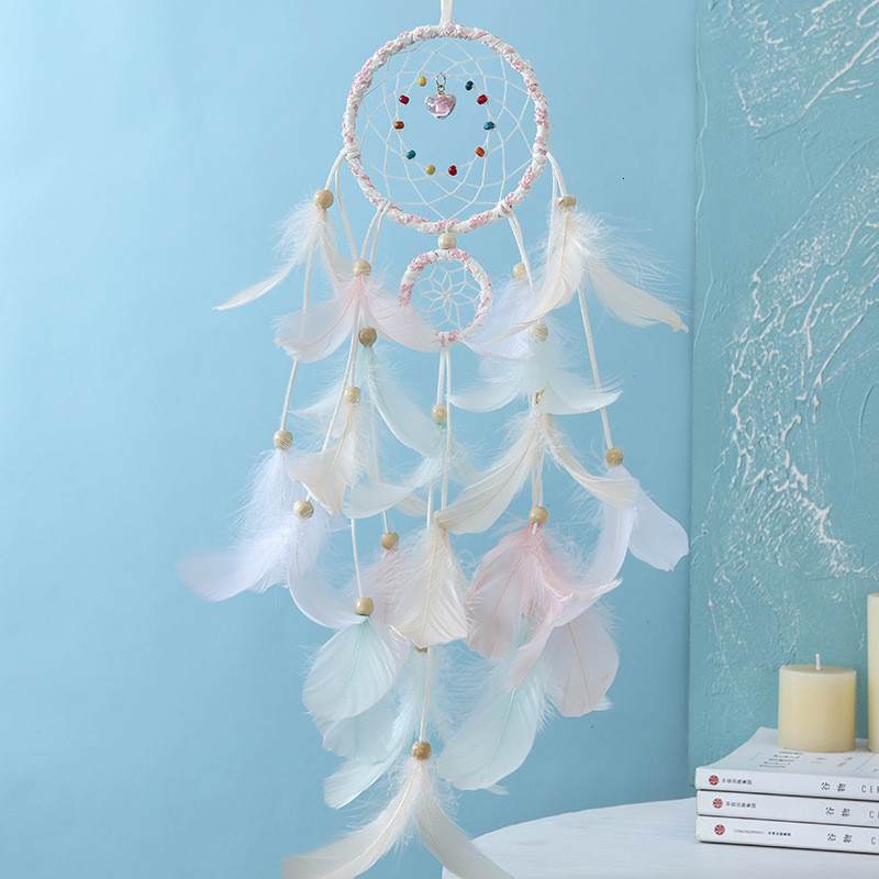 2022 Wall Dream Catcher Led Handmade Feather Braided Wind Chimes Art για διακόσμηση δωματίου Κρεμαστό Χριστουγεννιάτικη διακόσμηση σπιτιού