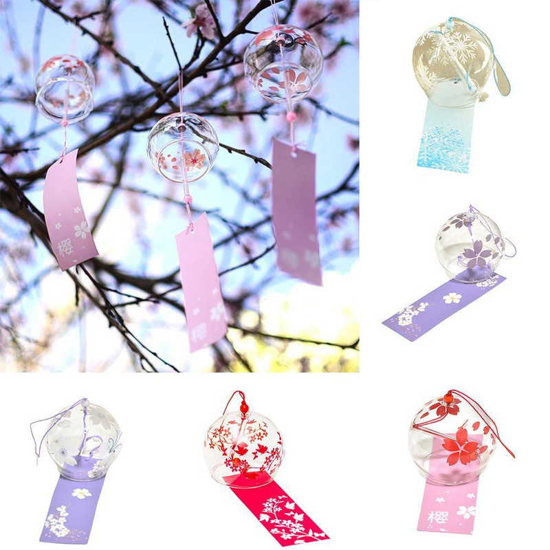 1 gab japāņu stila vēja zvans Japānas vēja zvani ar rokām gatavoti stikli mājas dekorēšana spa virtuve biroja dekorēšana amatniecība raksts mākslas dekors