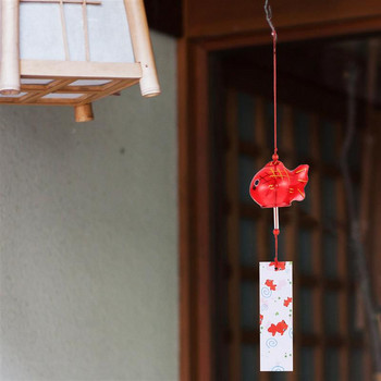Вятърни звънчета, японски стъклени звънчета, звънци, стил на златна рибка, градина, висящ декор на открито, висулка, декоративна рибка, орнамент