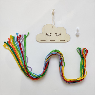 Ziemeļvalstu koka mākoņa mazuļu matu klipšu turētājs Princeses meitenes matu sprādzes matu sprādzes uzglabāšanas kulonu rotaslietas organizators sienas rotājumi