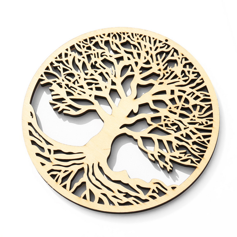 Koka sienas piekarināmais dekors Dzīvības koks Fatima kulons Amulets Svētais Jogas Meditācija Dziedinošs mākslas darbs Ziemassvētku ballītes mājas dekors