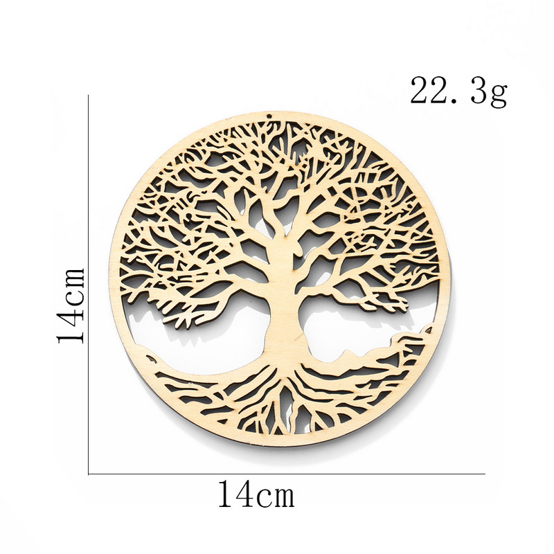 Koka sienas piekarināmais dekors Dzīvības koks Fatima kulons Amulets Svētais Jogas Meditācija Dziedinošs mākslas darbs Ziemassvētku ballītes mājas dekors