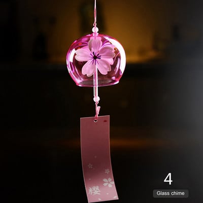 1PC Вятърна камбана Японски вятърни камбанки Ръчно изработени стъклени Furin Spa Кухня Офис Декор Японска стая декорация За декорация на дома Парти