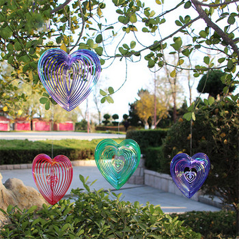 Geometric Art Heart Wind Spinner Yard Art Beating Heart Wind Spinner Μπαλκόνι Διακόσμηση εξωτερικού κήπου Στολίδι Dream Catcher