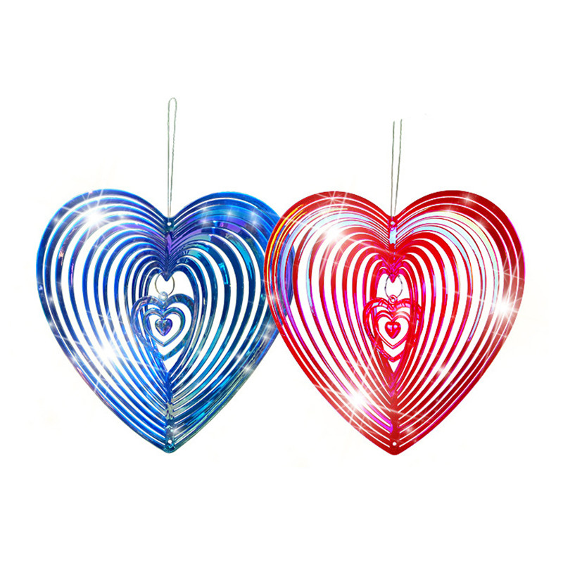 Geometrinis menas Širdies vėjo suktukas Kiemo menas plakantis širdis vėjo suktukas Balkonas lauko sodo puošmena Ornamentas svajonių gaudyklė