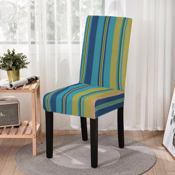Πολύχρωμες ρίγες Κάλυμμα καρέκλας τραπεζαρίας Spandex Ελαστική θήκη καρέκλας Slipcover Stretch καλύμματα καρέκλας για δείπνο γάμου Τραπεζαρία