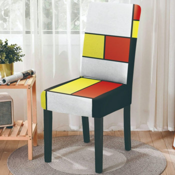 Γεωμετρικό κάλυμμα καρέκλας τραπεζαρίας Ελαστική θήκη καρέκλας καρέκλα γραφείου Προστατευτικά καλύμματα καρέκλας για δείπνο γάμου Τραπεζαρία