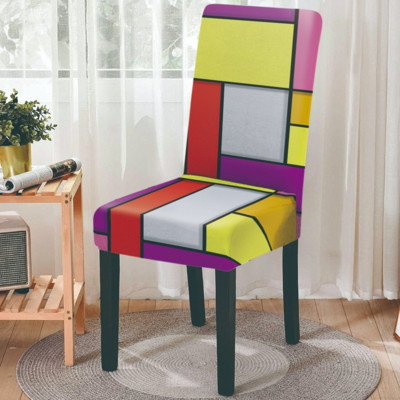 Ģeometrisks ēdamistabas krēsla pārvalks Elastīgs krēsla pārvalks Biroja krēslu aizsargkrēslu pārvalki kāzu banketu ēdamzālē