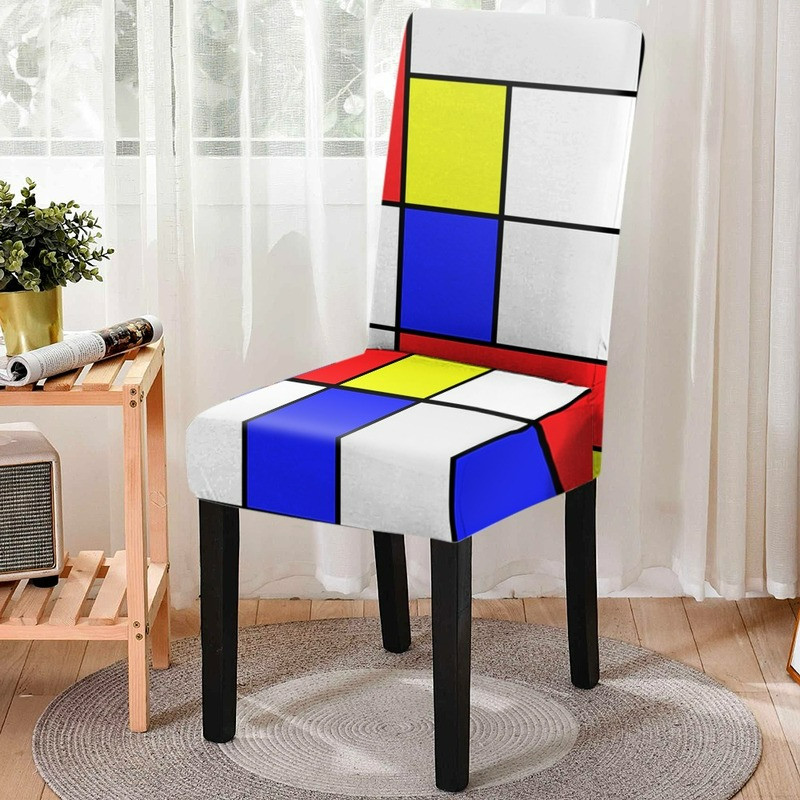 Ģeometrisks ēdamistabas krēsla pārvalks Elastīgs krēsla pārvalks Biroja krēslu aizsargkrēslu pārvalki kāzu banketu ēdamzālē