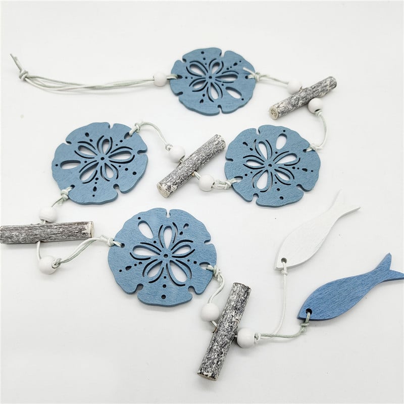 Реквизит за студио Висящи стени Ръчно изработени средиземноморски морски звезди, окачени риби, морски декор, висяща дървена морска висулка за декорация на дома