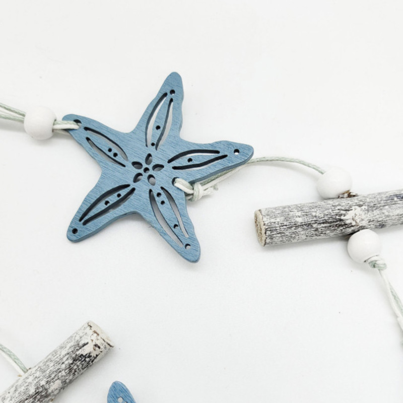 Реквизит за студио Висящи стени Ръчно изработени средиземноморски морски звезди, окачени риби, морски декор, висяща дървена морска висулка за декорация на дома