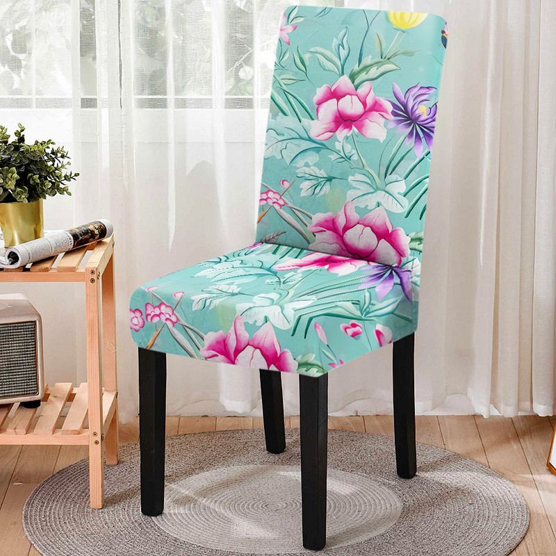 1 gab. Pastorāla stila krēsla pārvalks Elastīgs ēdamistabas krēsla pārvalks spandekss, elastīgs, elastīgs biroja krēsla futrālis, noņemams pret netīrumiem