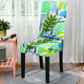 Tropical Plant Stretch székhuzat Nordic Style Spandex irodai székhuzatok Koszosodásgátló üléshuzatok bankett-esküvőre