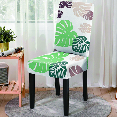 Tropical Plant Stretch székhuzat Nordic Style Spandex irodai székhuzatok Koszosodásgátló üléshuzatok bankett-esküvőre