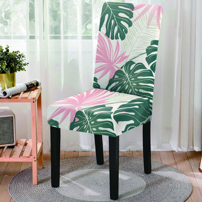 Tropical Plant Stretch székhuzat Nordic Style Spandex irodai székhuzatok Koszosodásgátló üléshuzatok bankett-esküvőre
