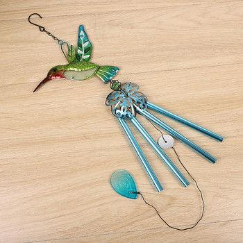 Wind Chime Hummingbirds Dragonflies Μεταλλικό Γυαλί ζωγραφισμένο Χειροτεχνία Κρεμαστά μενταγιόν Κουδούνι σωλήνας αλουμινίου Σπίτι Αυλή Κρεμαστά διακοσμητικά