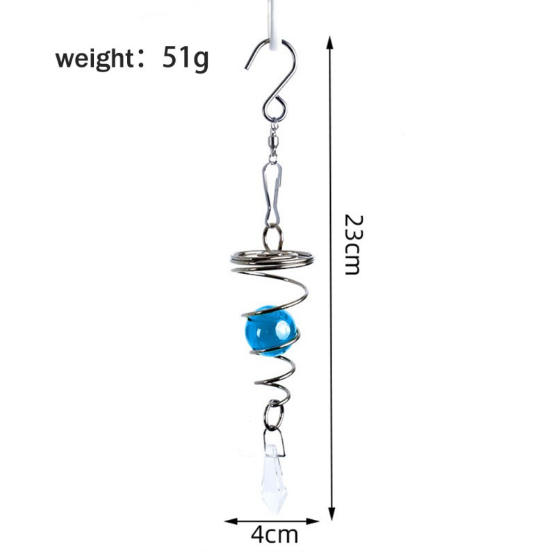 Νέα Crystal Wind Chimes Γυάλινη μπάλα Σπιράλ ουρά Wind Spinner Κρεμαστό παράθυρο Διακόσμηση κρεβατοκάμαρας Διακόσμηση σπιτιού εσωτερικού χώρου Δώρα για κορίτσια