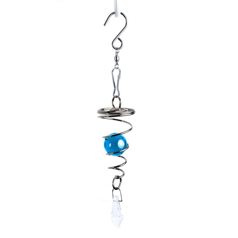Νέα Crystal Wind Chimes Γυάλινη μπάλα Σπιράλ ουρά Wind Spinner Κρεμαστό παράθυρο Διακόσμηση κρεβατοκάμαρας Διακόσμηση σπιτιού εσωτερικού χώρου Δώρα για κορίτσια