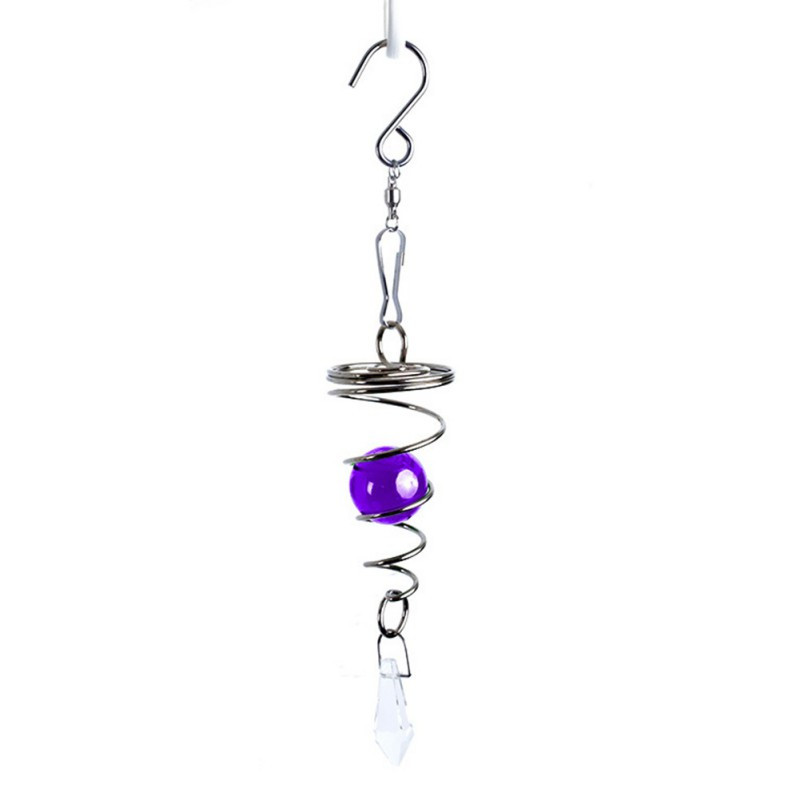 Νέα Crystal Wind Chimes Γυάλινη μπάλα Σπιράλ ουρά Wind Spinner Κρεμαστό παράθυρο Διακόσμηση κρεβατοκάμαρας Διακόσμηση σπιτιού εσωτερικού χώρου Δώρα για κορίτσια