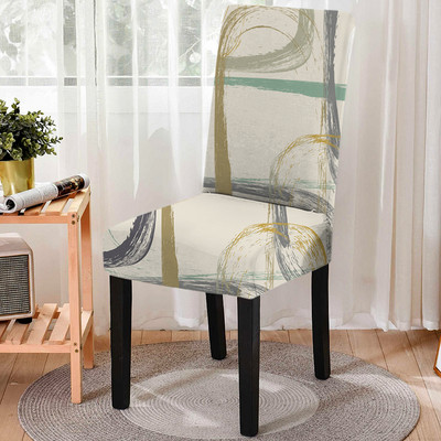 Ziemeļvalstu stila ģeometrisks ziedu puķains ēdamistabas krēsla pārvalks Noņemams pret netīrumiem virtuves sēdekļa futrālis Stretch krēsla pārvalks banketam