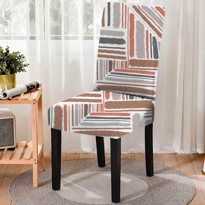 Ziemeļvalstu stila ģeometrisks ziedu puķains ēdamistabas krēsla pārvalks Noņemams pret netīrumiem virtuves sēdekļa futrālis Stretch krēsla pārvalks banketam